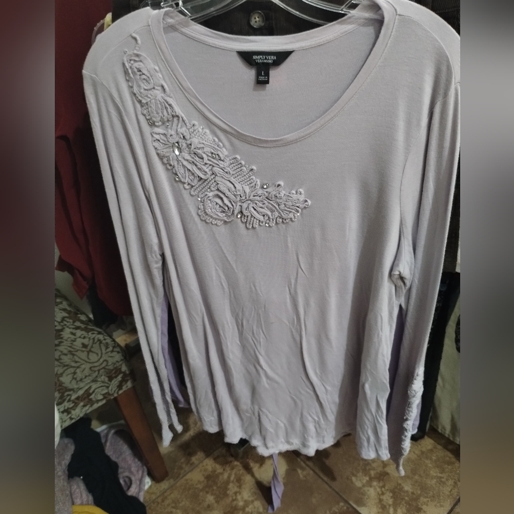 Large lavender long sleeve very wang